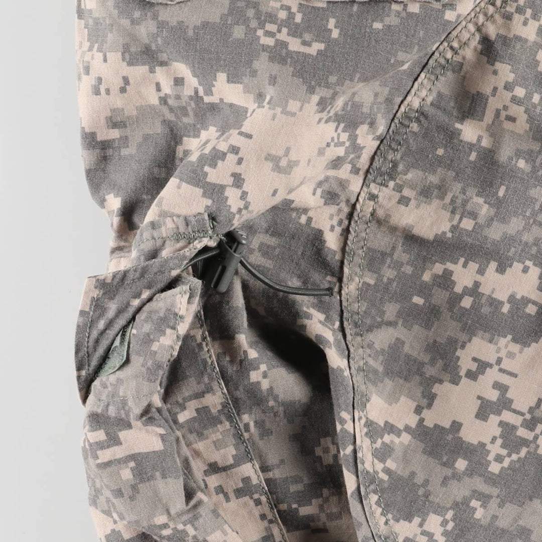 00'S US military genuine camouflage pattern ACU digital camo military cargo pants made in USA MEDIUM-REGULAR men's w33 equivalent Rayon Khaki type Vintage Second Hand