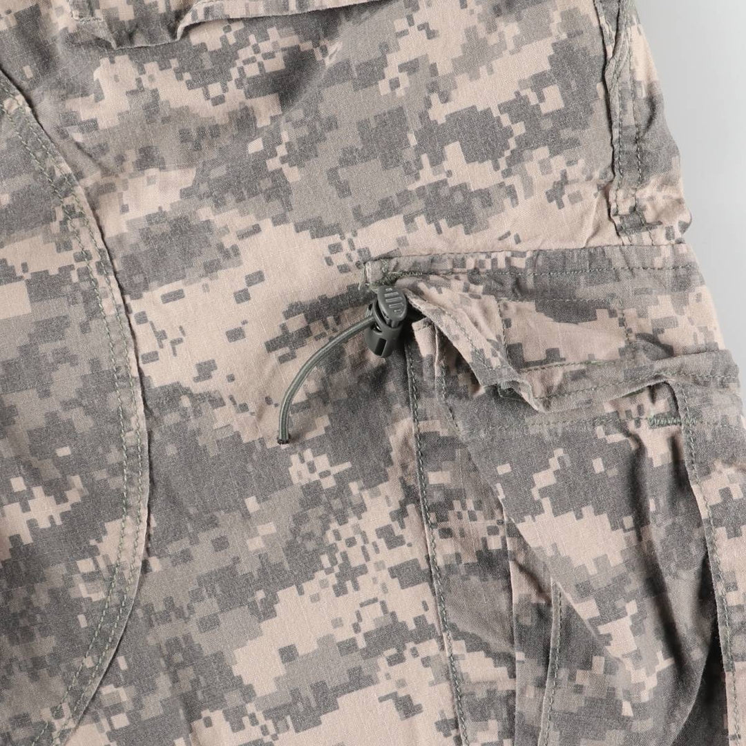 00'S US military genuine camouflage pattern ACU digital camo military cargo pants made in USA MEDIUM-REGULAR men's w33 equivalent Rayon Khaki type Vintage Second Hand