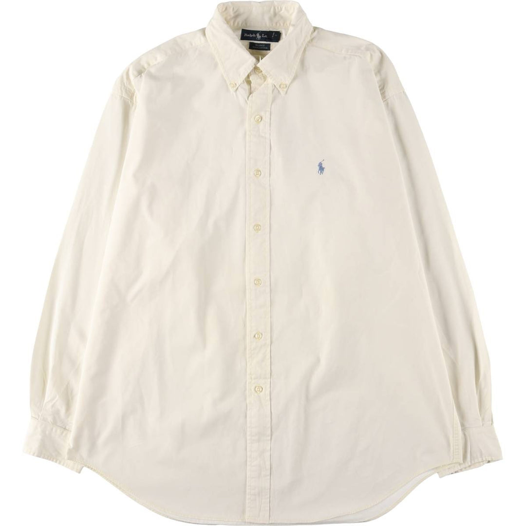 Ralph Lauren BLAKE long sleeve button down shirt, men's size L cotton yellow type Vintage Second Hand