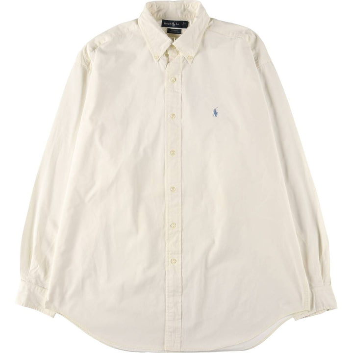 Ralph Lauren BLAKE long sleeve button down shirt, men's size L cotton yellow type Vintage Second Hand