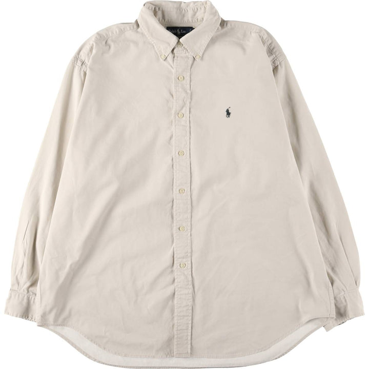 Ralph Lauren BLAKE long sleeve button down shirt, men's XL size cotton ivory Vintage Second Hand