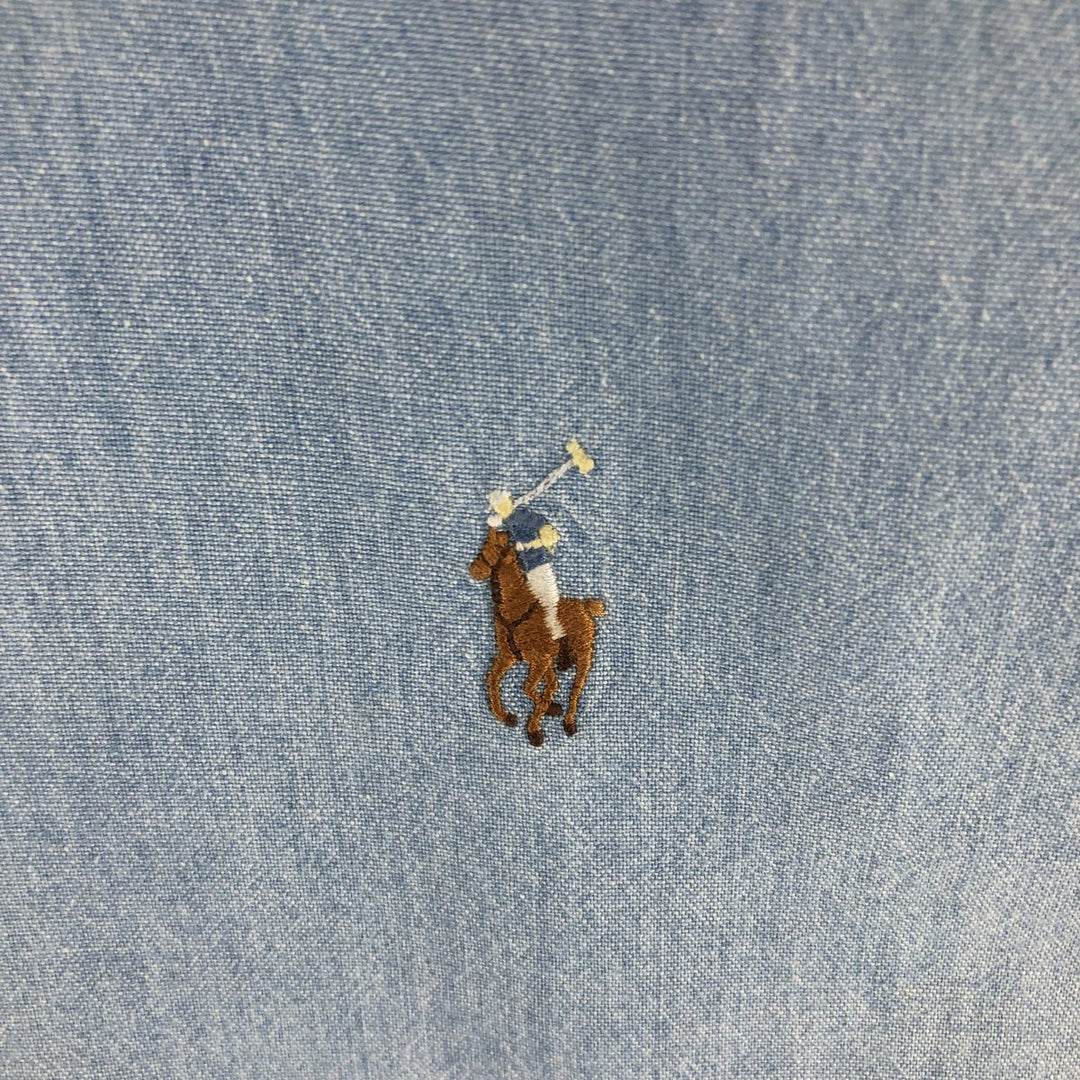 Ralph Lauren BLAIRE long sleeve button down shirt, men's size L cotton Blue type light blue Vintage Second Hand