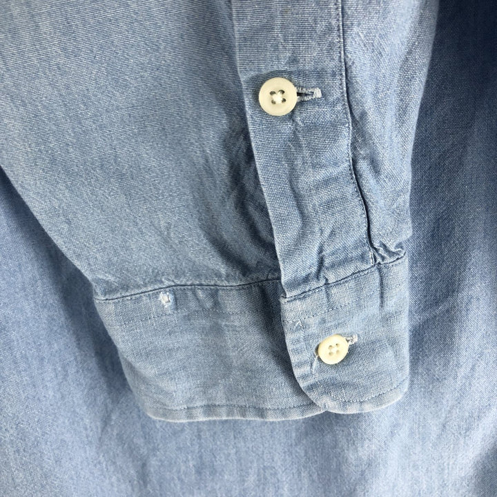 Ralph Lauren BLAIRE long sleeve button down shirt, men's size L cotton Blue type light blue Vintage Second Hand