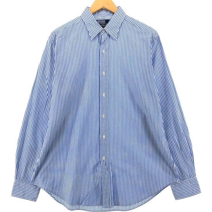 Ralph Lauren POLO by Ralph Lauren Long Sleeve Striped Shirt Men's Size L cotton blue type Vintage Second Hand