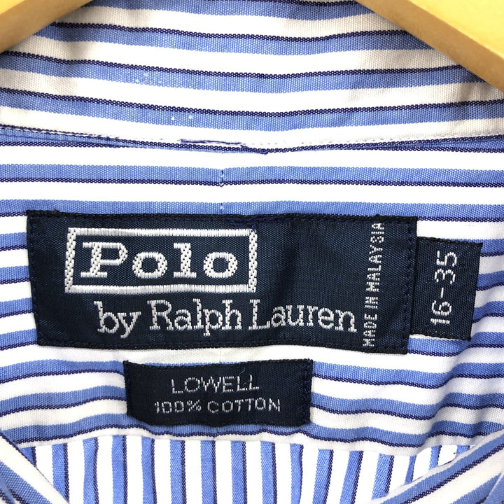 Ralph Lauren POLO by Ralph Lauren Long Sleeve Striped Shirt Men's Size L cotton blue type Vintage Second Hand