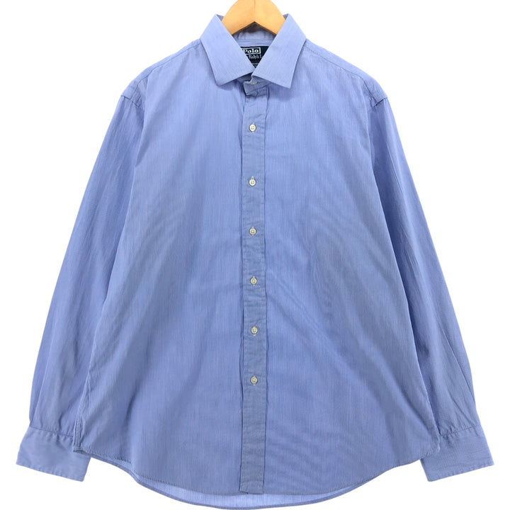 Ralph Lauren POLO by Ralph Lauren Long Sleeve Cotton Striped Shirt Men's Size L cotton blue type Vintage Second Hand