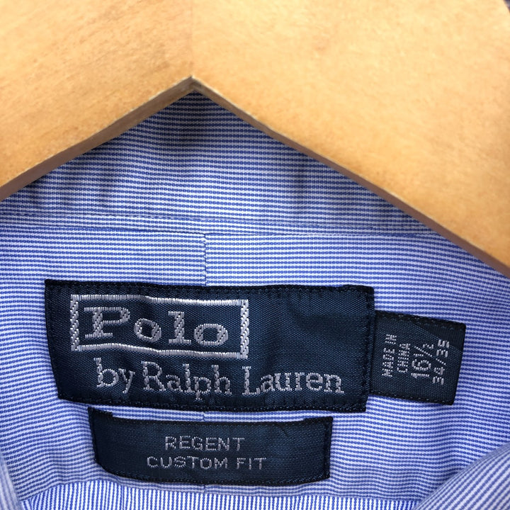 Ralph Lauren POLO by Ralph Lauren Long Sleeve Cotton Striped Shirt Men's Size L cotton blue type Vintage Second Hand