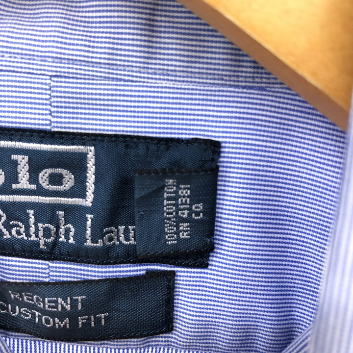 Ralph Lauren POLO by Ralph Lauren Long Sleeve Cotton Striped Shirt Men's Size L cotton blue type Vintage Second Hand