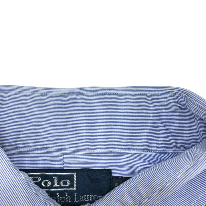 Ralph Lauren POLO by Ralph Lauren Long Sleeve Cotton Striped Shirt Men's Size L cotton blue type Vintage Second Hand