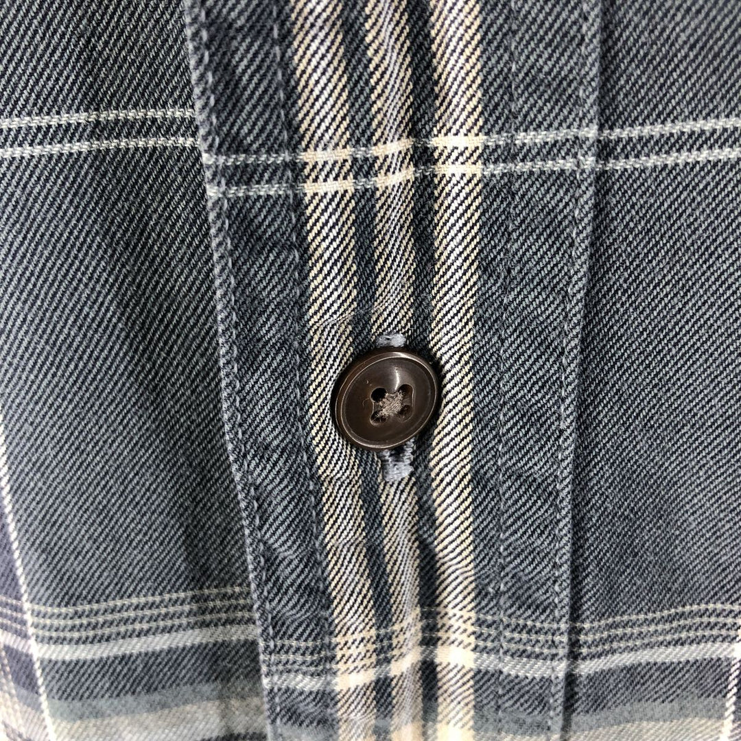 90'S Ralph Lauren CHAPS short sleeve button down check shirt men's size M vintage cotton navy blue type Vintage Second Hand