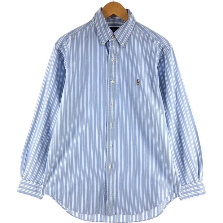 Ralph Lauren Classic Fit Long Sleeve Button Down Striped Shirt, Men's M cotton blue type Vintage Second Hand
