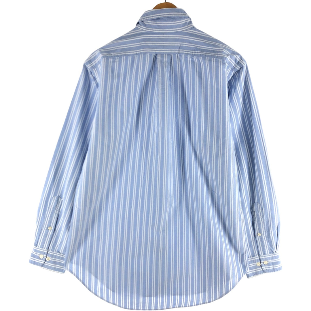 Ralph Lauren Classic Fit Long Sleeve Button Down Striped Shirt, Men's M cotton blue type Vintage Second Hand