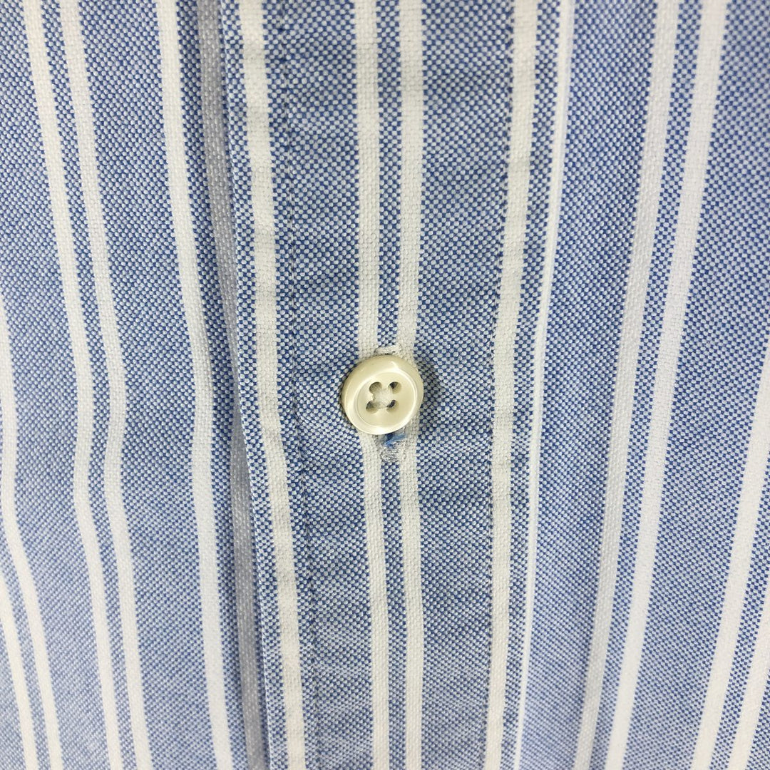 Ralph Lauren Classic Fit Long Sleeve Button Down Striped Shirt, Men's M cotton blue type Vintage Second Hand
