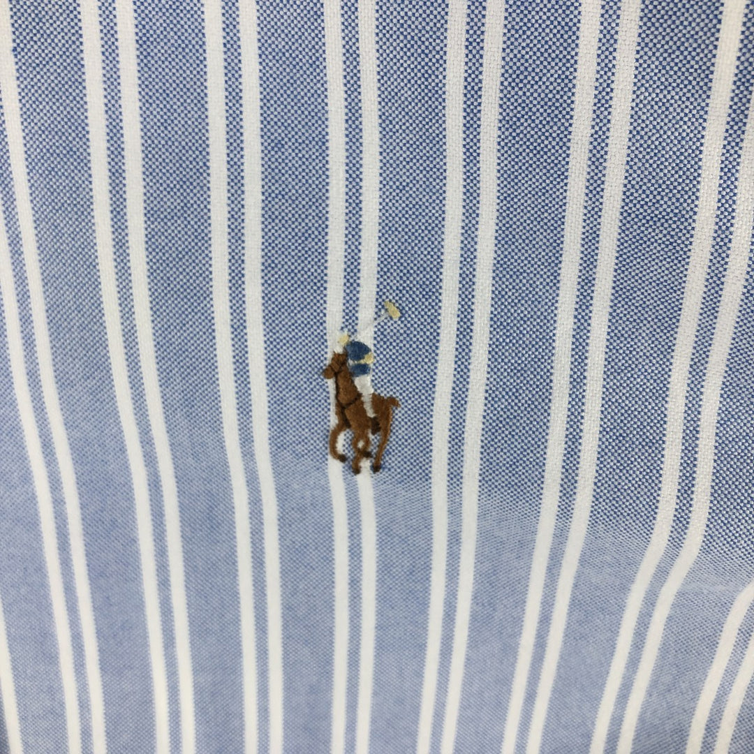 Ralph Lauren Classic Fit Long Sleeve Button Down Striped Shirt, Men's M cotton blue type Vintage Second Hand