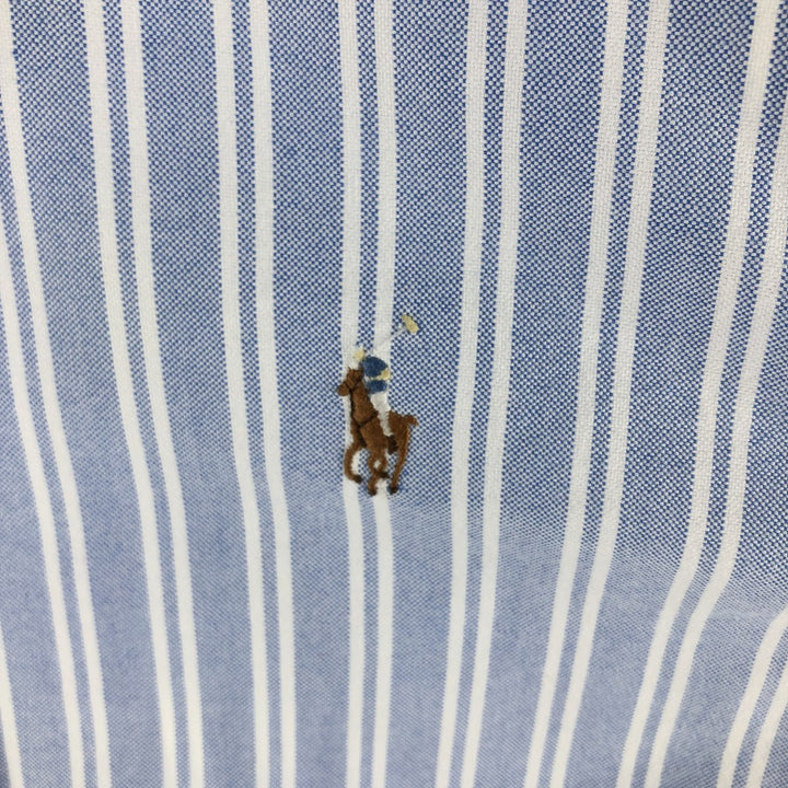 Ralph Lauren Classic Fit Long Sleeve Button Down Striped Shirt, Men's M cotton blue type Vintage Second Hand