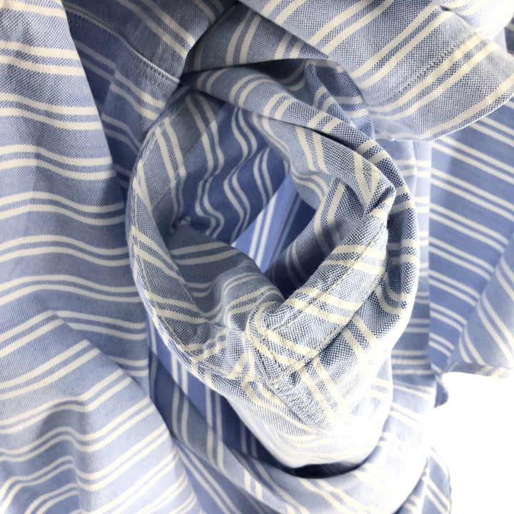 Ralph Lauren Classic Fit Long Sleeve Button Down Striped Shirt, Men's M cotton blue type Vintage Second Hand