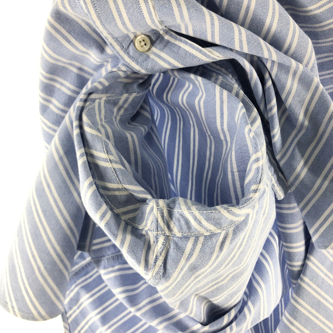 Ralph Lauren Classic Fit Long Sleeve Button Down Striped Shirt, Men's M cotton blue type Vintage Second Hand