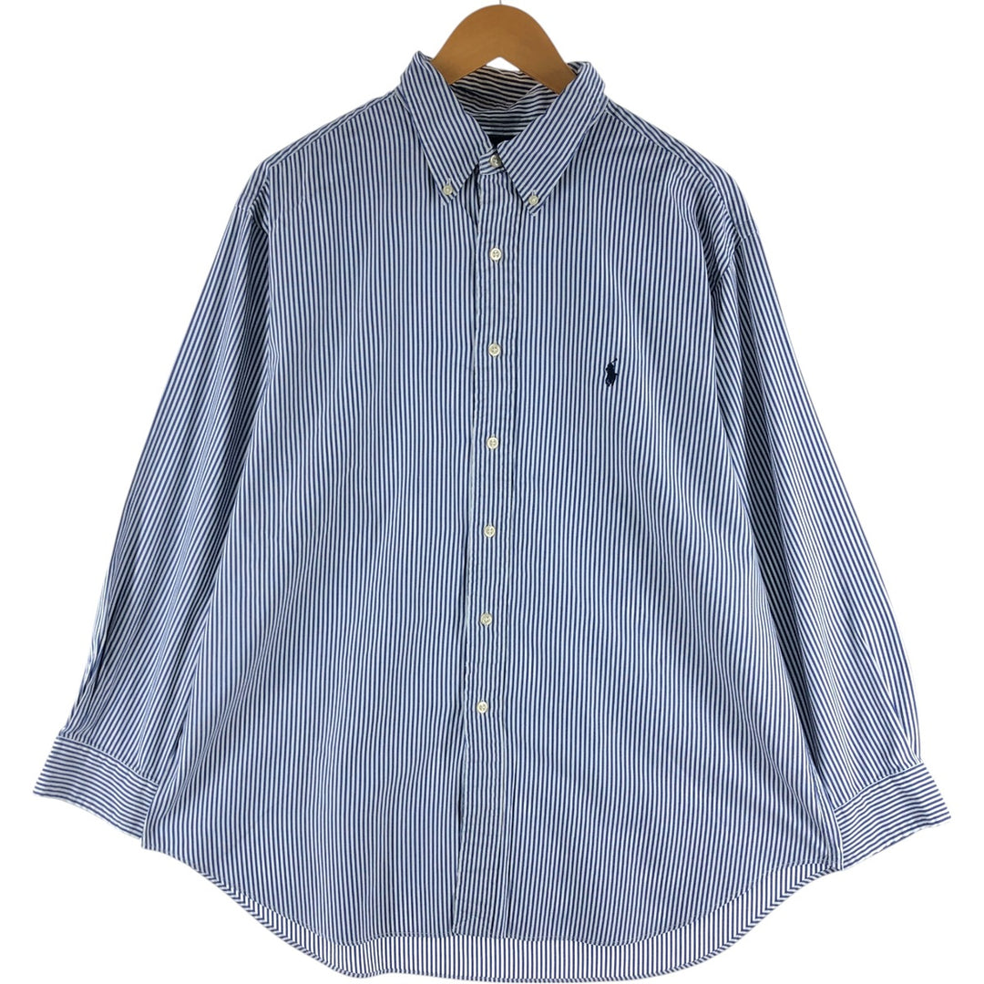 Ralph Lauren Classic Fit Long Sleeve Button Down Striped Shirt Men's XL cotton blue type Vintage Second Hand
