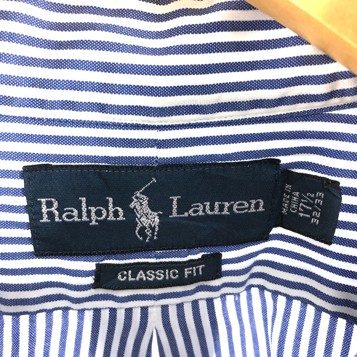 Ralph Lauren Classic Fit Long Sleeve Button Down Striped Shirt Men's XL cotton blue type Vintage Second Hand