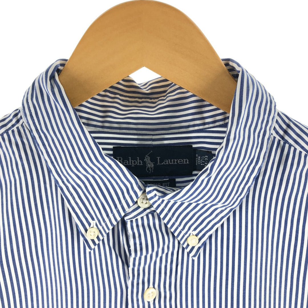 Ralph Lauren Classic Fit Long Sleeve Button Down Striped Shirt Men's XL cotton blue type Vintage Second Hand