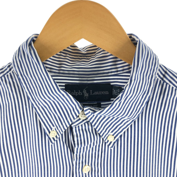 Ralph Lauren Classic Fit Long Sleeve Button Down Striped Shirt Men's XL cotton blue type Vintage Second Hand