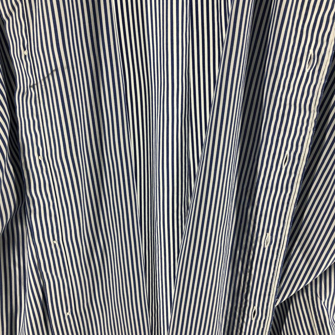 Ralph Lauren Classic Fit Long Sleeve Button Down Striped Shirt Men's XL cotton blue type Vintage Second Hand