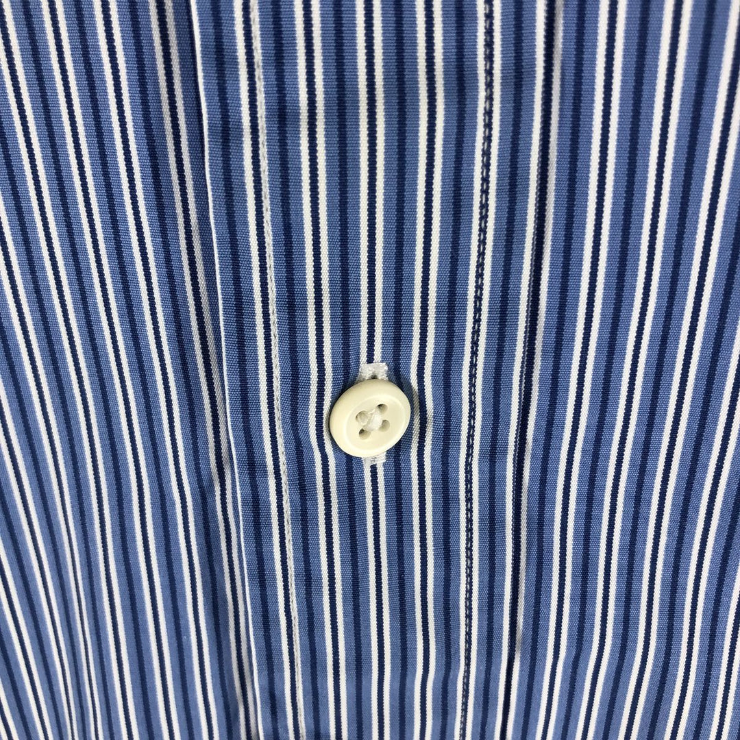 Ralph Lauren CUSTOM FIT long sleeve button down striped shirt men's size L cotton white type Vintage Second Hand