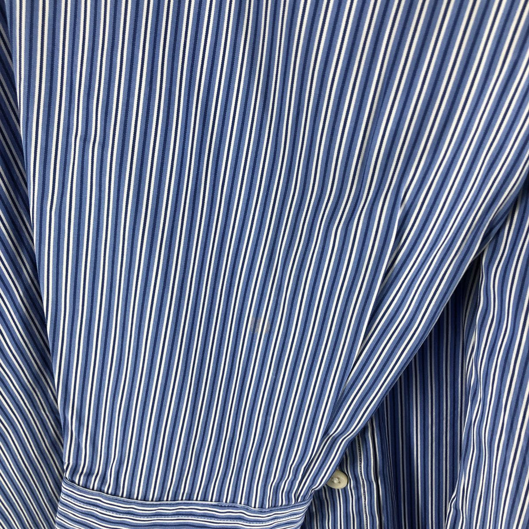 Ralph Lauren CUSTOM FIT long sleeve button down striped shirt men's size L cotton white type Vintage Second Hand