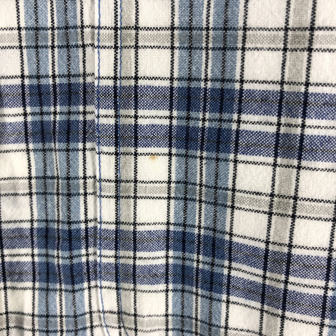 90s~00'S Timberland short sleeve button down check shirt men's XL size vintage cotton blue type Vintage Second Hand