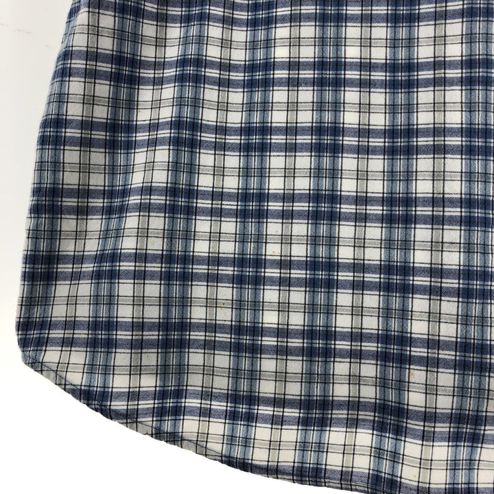 90s~00'S Timberland short sleeve button down check shirt men's XL size vintage cotton blue type Vintage Second Hand