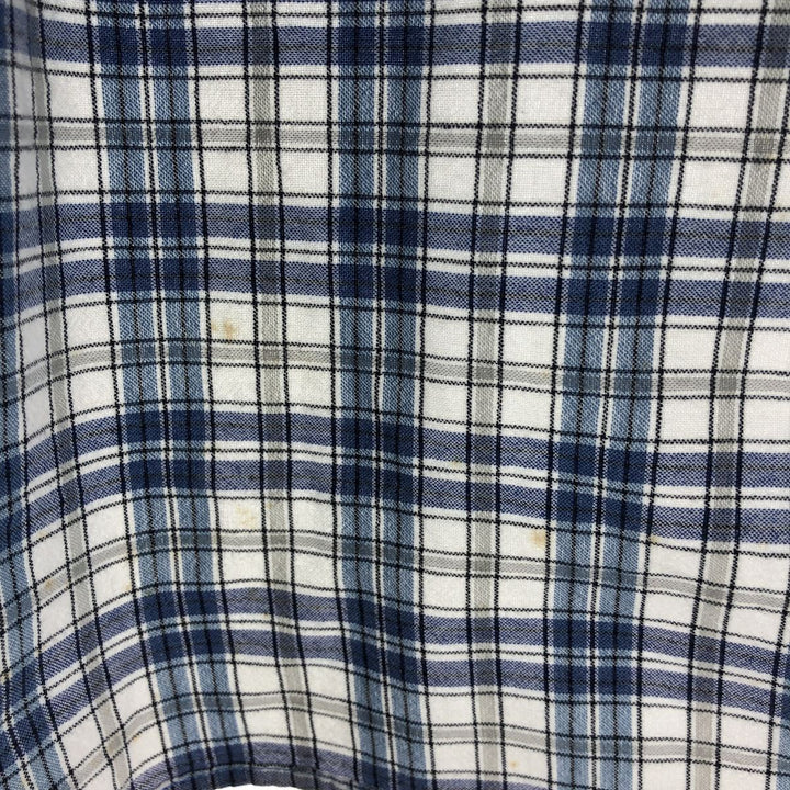 90s~00'S Timberland short sleeve button down check shirt men's XL size vintage cotton blue type Vintage Second Hand