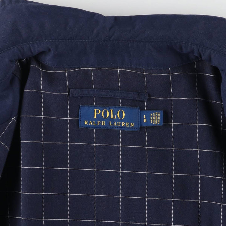 Ralph Lauren POLO RALPH LAUREN Swing Top Sports Jacket Men's L size polyester navy blue type Vintage Second Hand