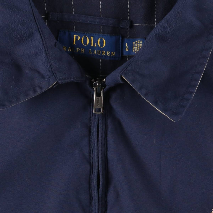 Ralph Lauren POLO RALPH LAUREN Swing Top Sports Jacket Men's L size polyester navy blue type Vintage Second Hand