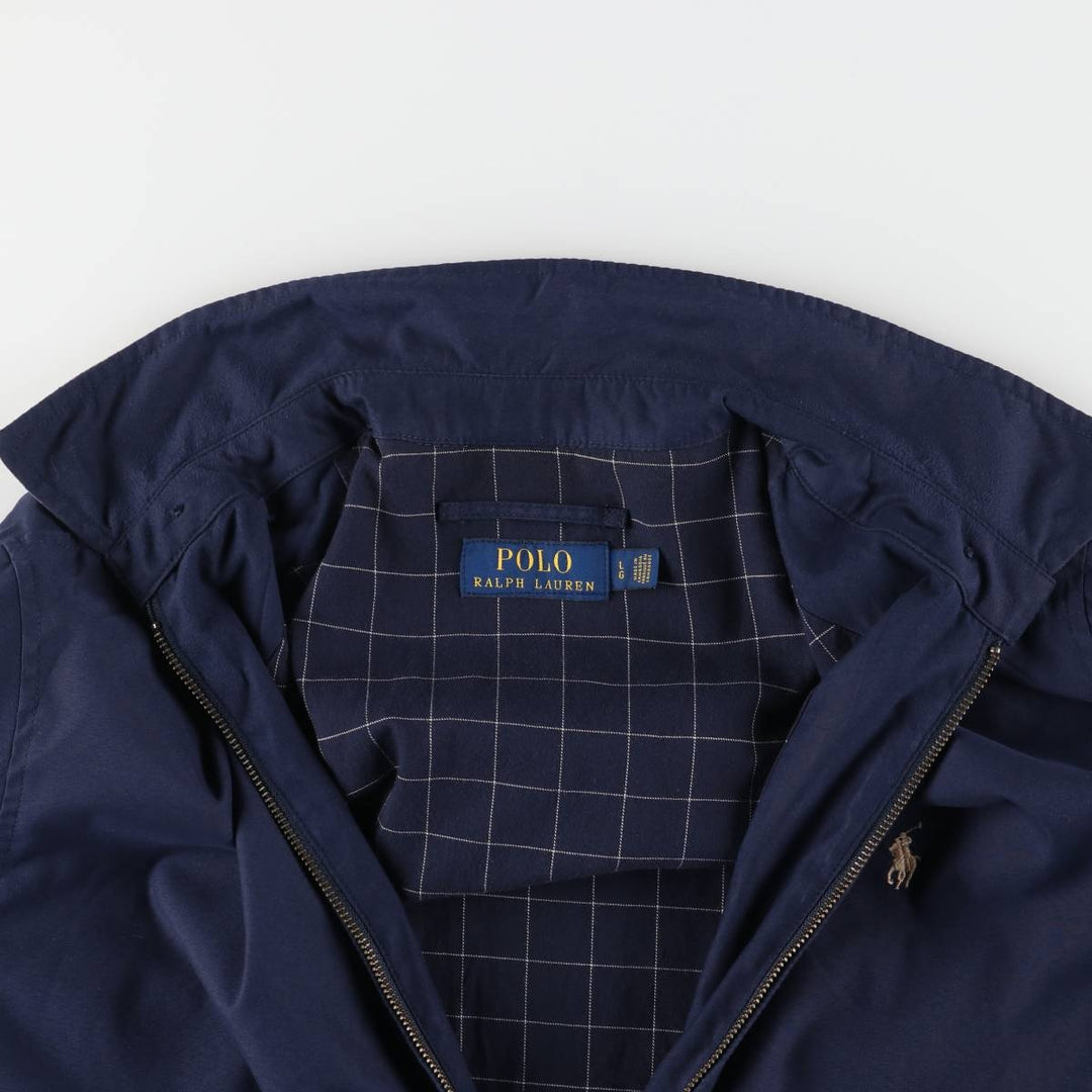 Ralph Lauren POLO RALPH LAUREN Swing Top Sports Jacket Men's L size polyester navy blue type Vintage Second Hand