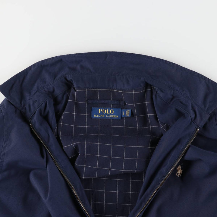 Ralph Lauren POLO RALPH LAUREN Swing Top Sports Jacket Men's L size polyester navy blue type Vintage Second Hand