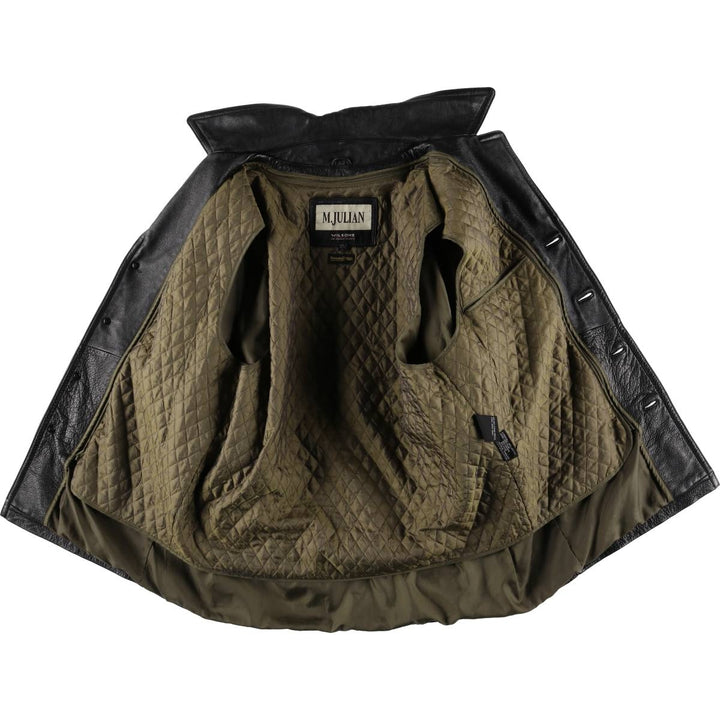 Wilsons M.JULIAN THINSULATE Leather Car Coat for Men (Size L) genuine leather black type Vintage Second Hand