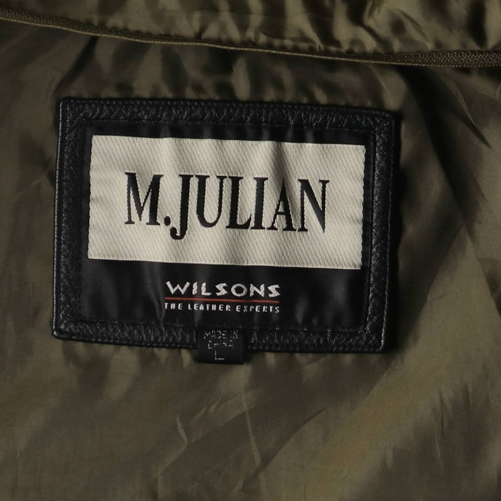 Wilsons M.JULIAN THINSULATE Leather Car Coat for Men (Size L) genuine leather black type Vintage Second Hand