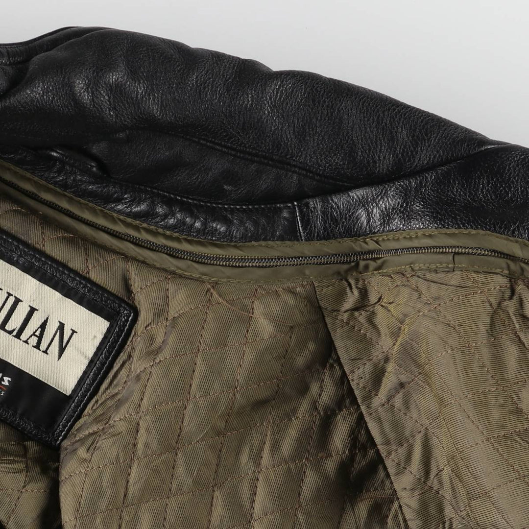 Wilsons M.JULIAN THINSULATE Leather Car Coat for Men (Size L) genuine leather black type Vintage Second Hand