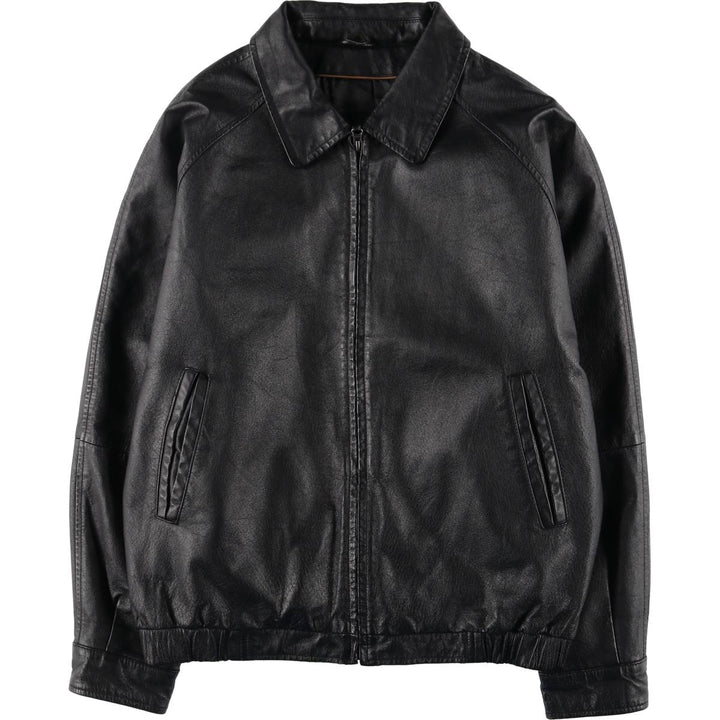 St. John's Bay Swing Top Type Leather Blouson Men's M Size genuine leather black type Vintage Second Hand