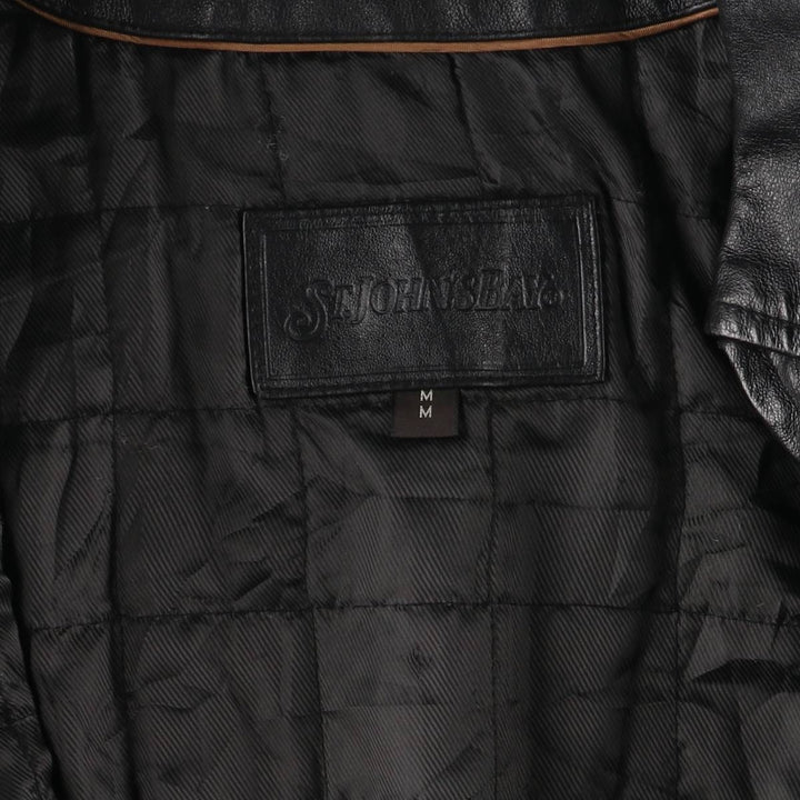 St. John's Bay Swing Top Type Leather Blouson Men's M Size genuine leather black type Vintage Second Hand