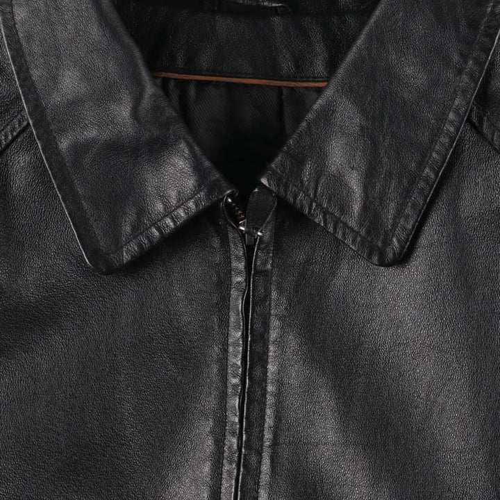 St. John's Bay Swing Top Type Leather Blouson Men's M Size genuine leather black type Vintage Second Hand