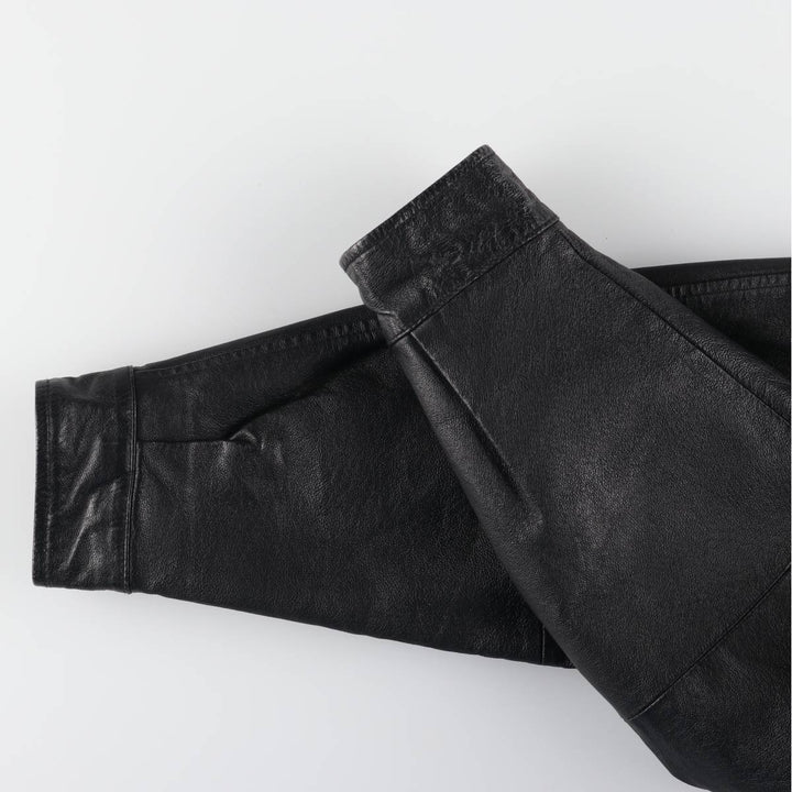 St. John's Bay Swing Top Type Leather Blouson Men's M Size genuine leather black type Vintage Second Hand