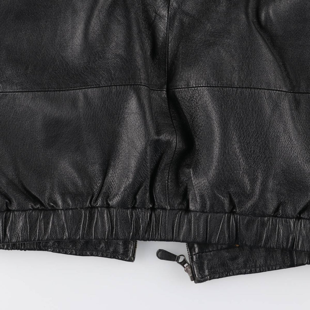 St. John's Bay Swing Top Type Leather Blouson Men's M Size genuine leather black type Vintage Second Hand