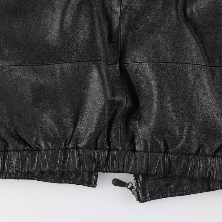 St. John's Bay Swing Top Type Leather Blouson Men's M Size genuine leather black type Vintage Second Hand