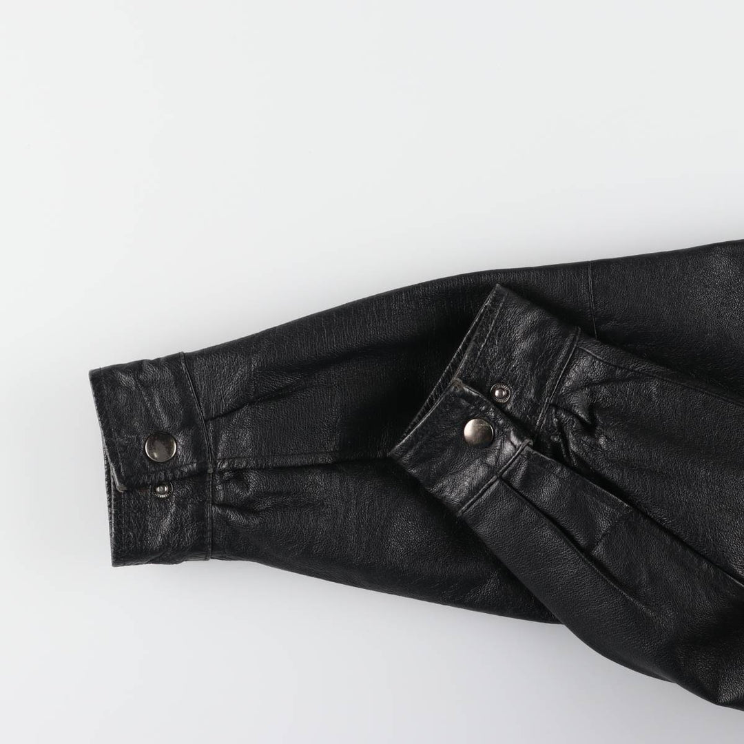 St. John's Bay Swing Top Type Leather Blouson Men's M Size genuine leather black type Vintage Second Hand