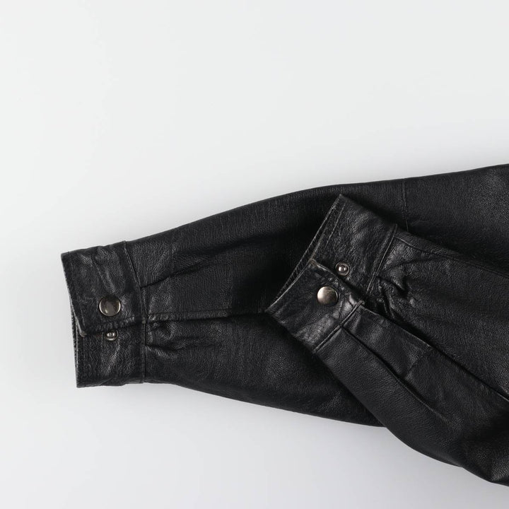 St. John's Bay Swing Top Type Leather Blouson Men's M Size genuine leather black type Vintage Second Hand