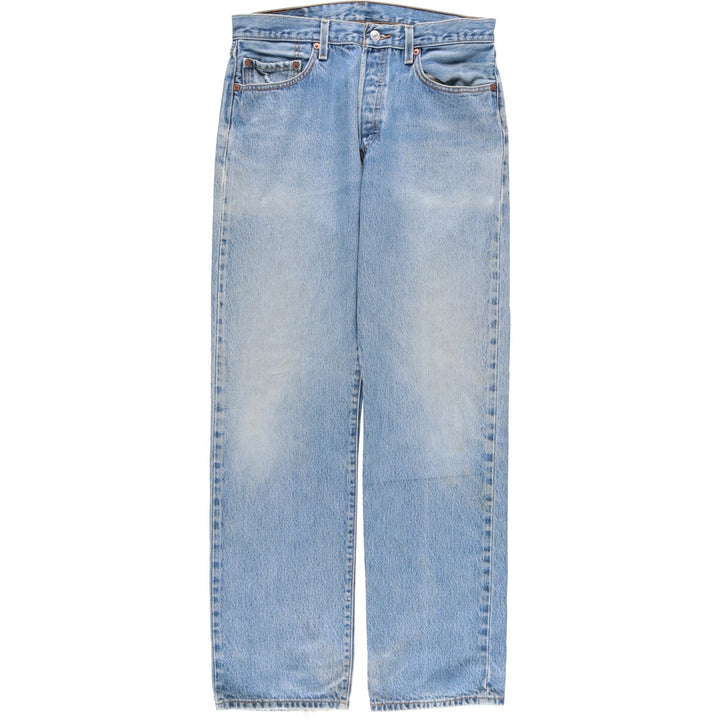 00'S Levi's 501 straight denim pants for men, size W32 cotton blue type Vintage Second Hand