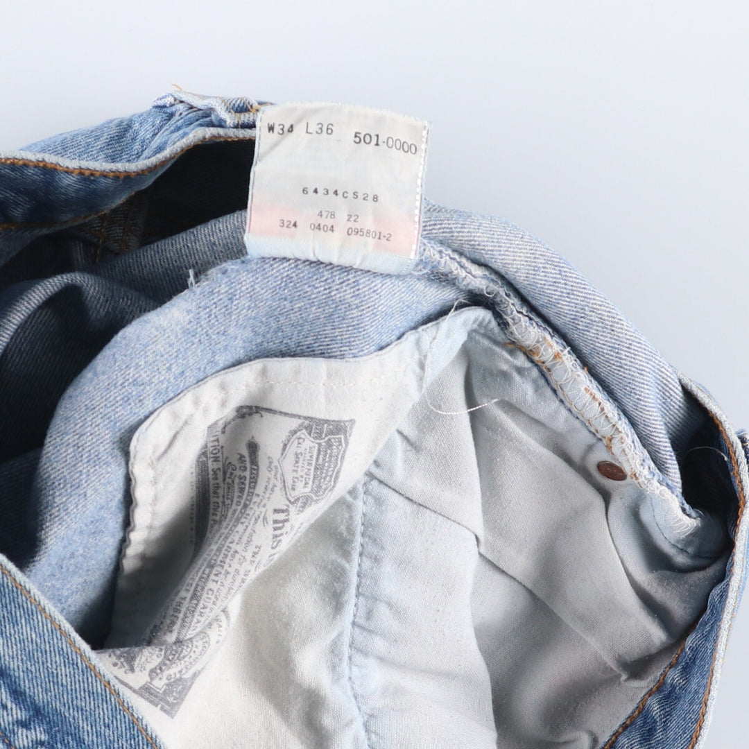 00'S Levi's 501 straight denim pants for men, size W32 cotton blue type Vintage Second Hand