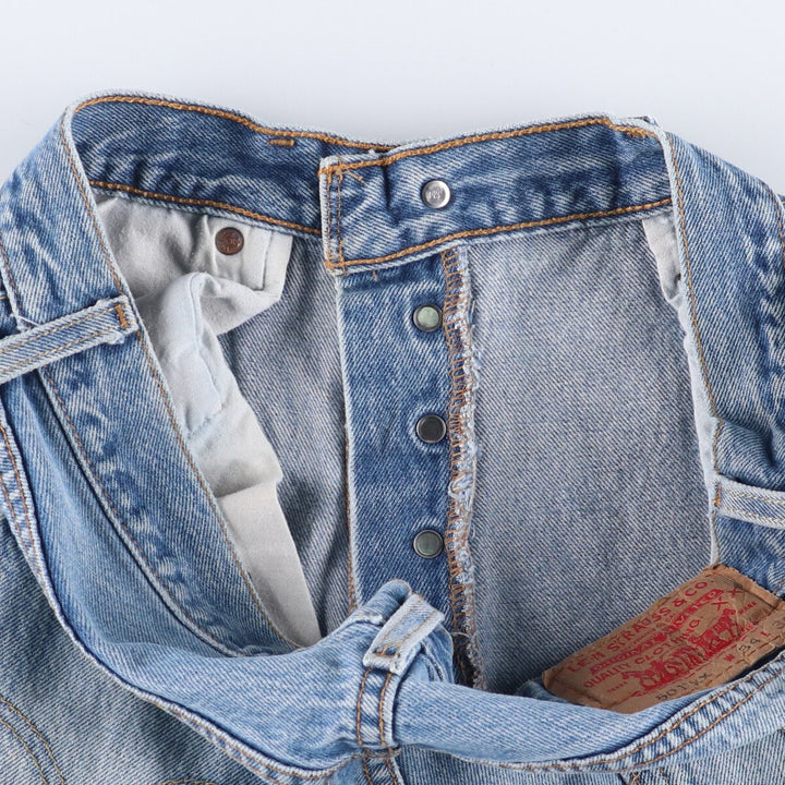 00'S Levi's 501 straight denim pants for men, size W32 cotton blue type Vintage Second Hand