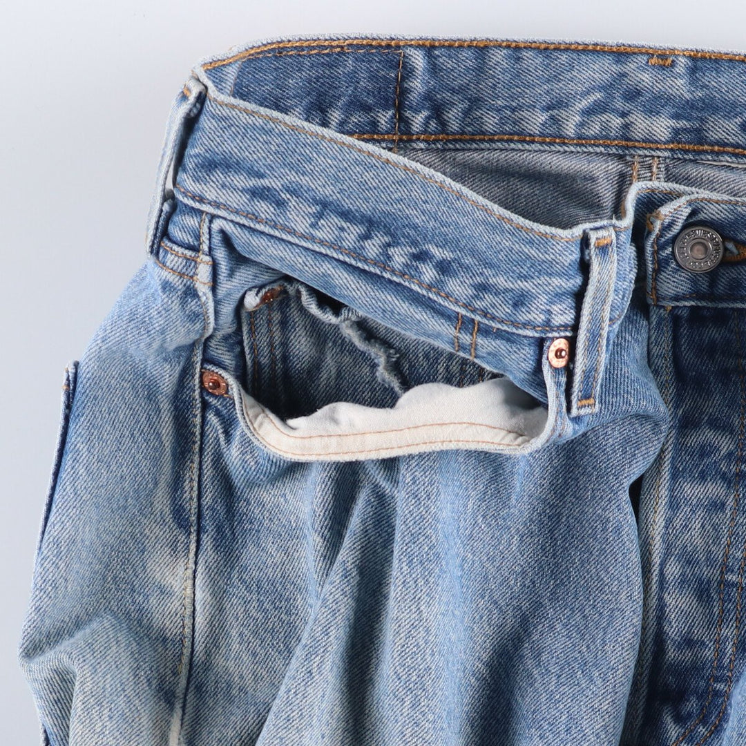 00'S Levi's 501 straight denim pants for men, size W32 cotton blue type Vintage Second Hand